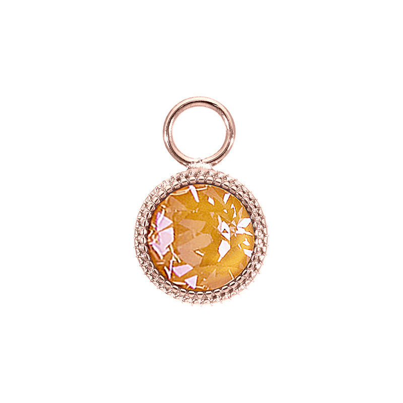 Fabero Charm 0.43" - Rose Gold Crystal Mango Ignite