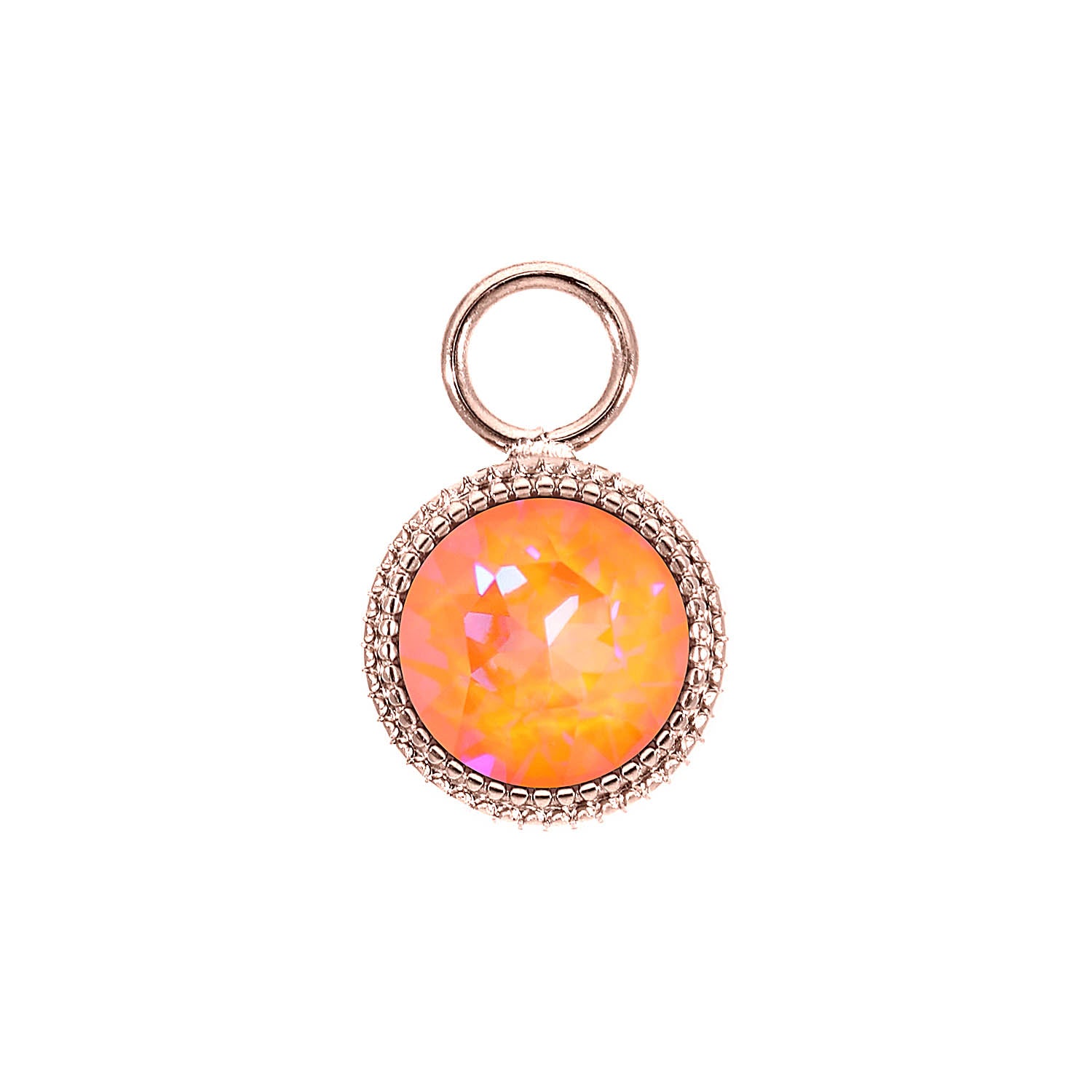 Fabero Charm 0.43" - Rose Gold crystal orange glow delite