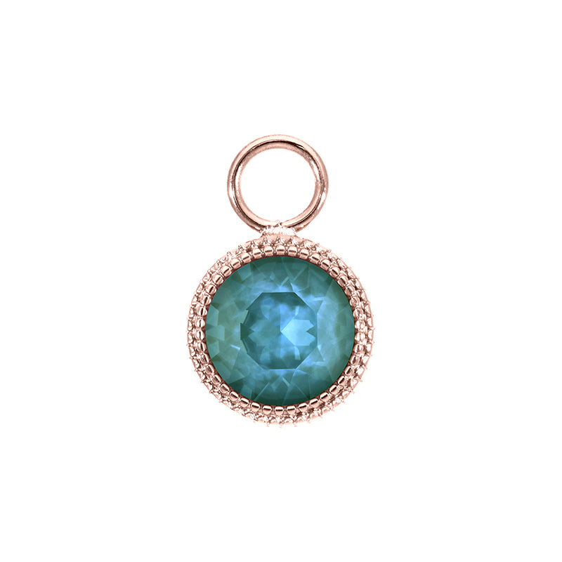 Fabero Charm 0.43" - Rose Gold Crystal Pine Green Ignite