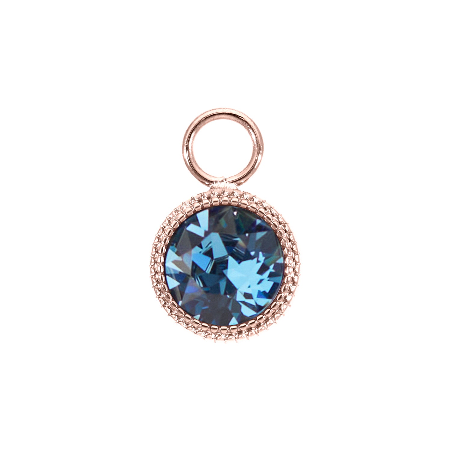 Fabero Charm 0.43" - Rose Gold Denim Blue