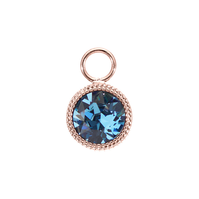 Fabero Charm 0.43" - Rose Gold Denim Blue
