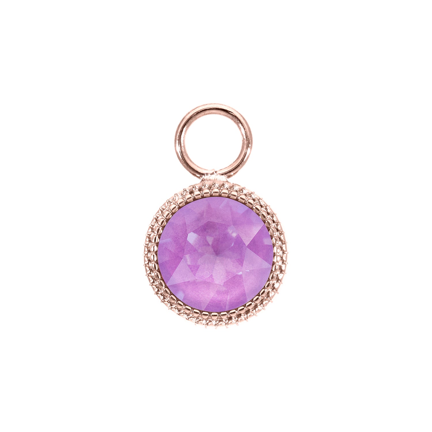 Fabero Charm 0.43" - Rose Gold Crystal Electric Violet Ignite
