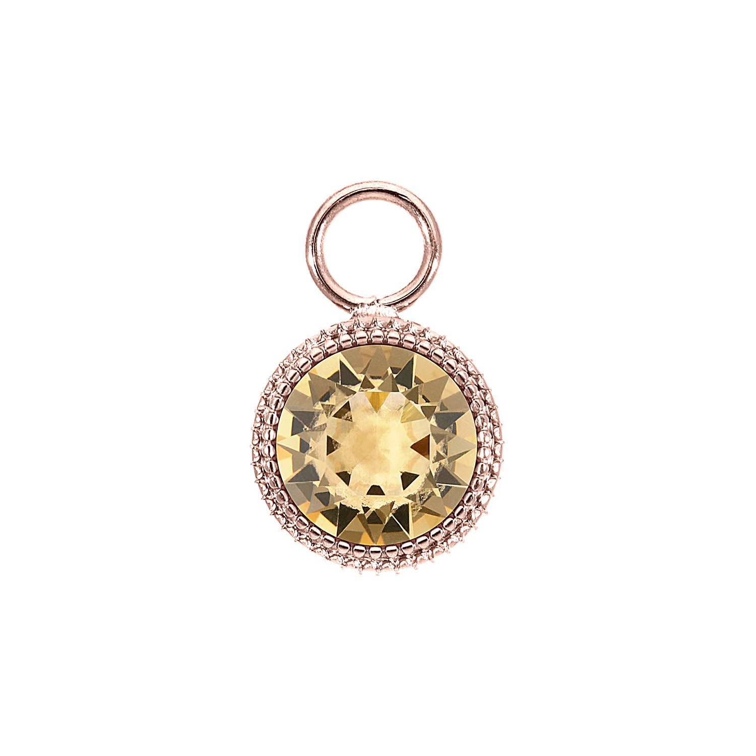 Fabero Charm 0.43" - Rose Gold light colorado topaz ignite