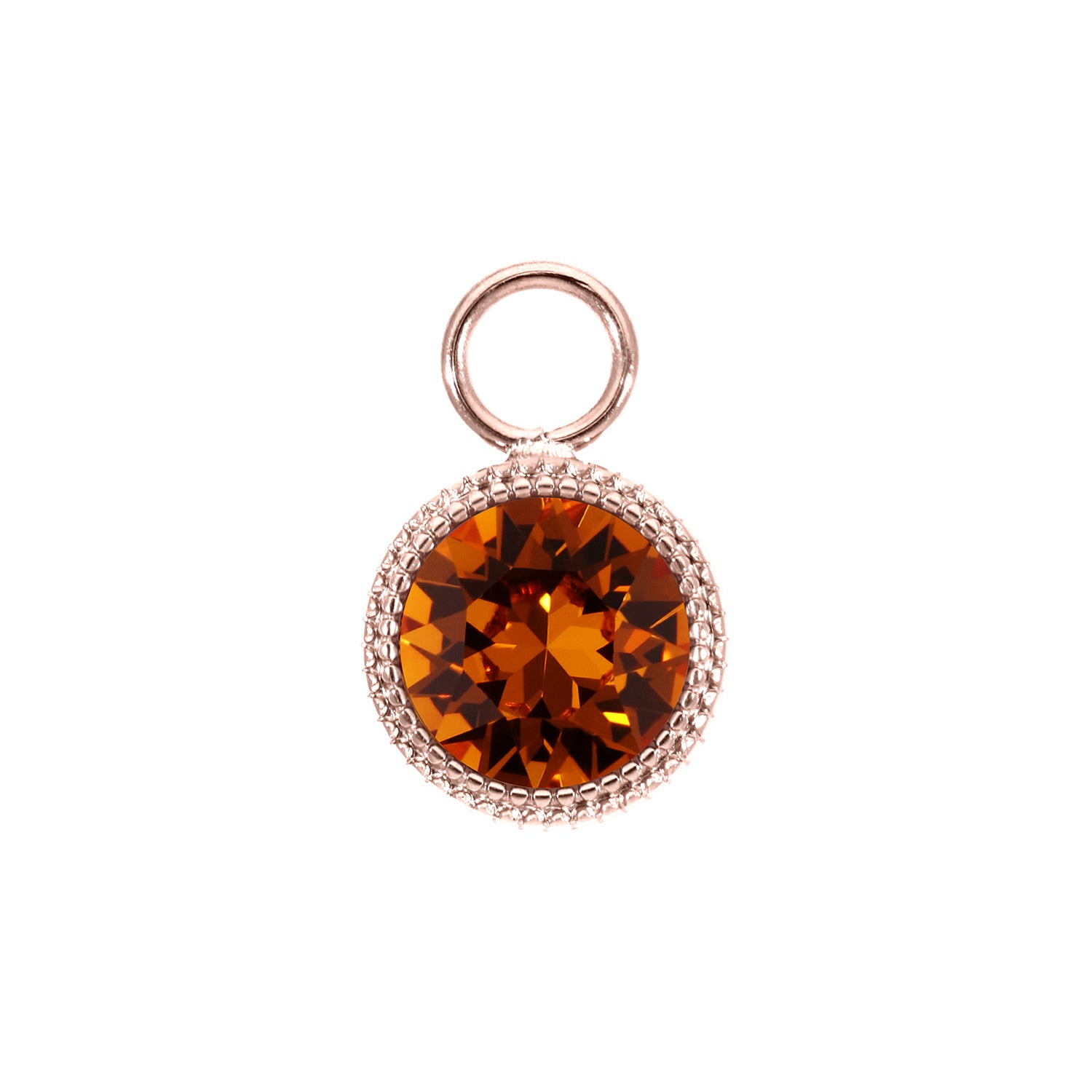 Fabero Charm 0.43" - Rose Gold Smoked Topaz
