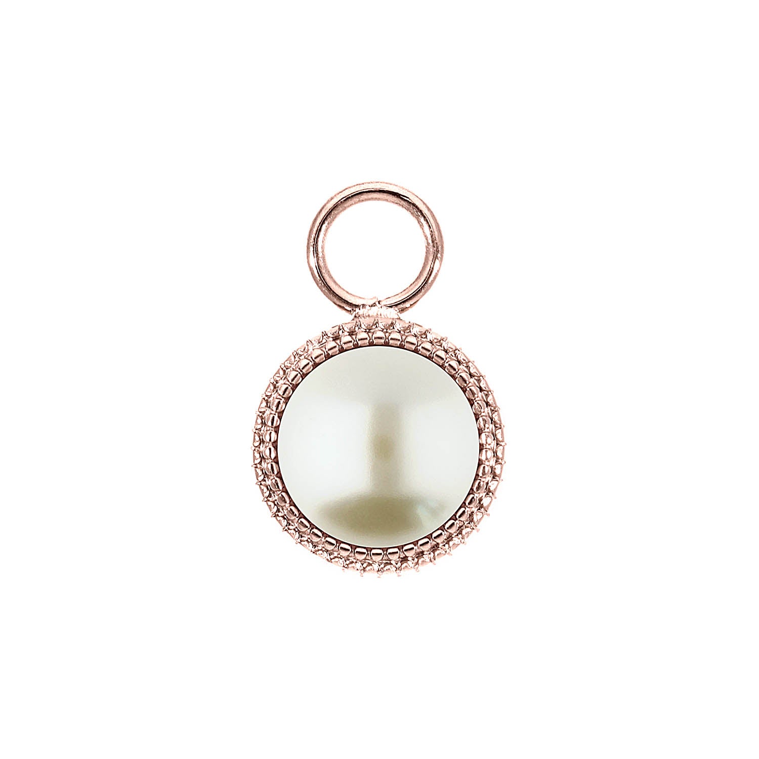 Fabero Charm 0.43" - Rose Gold cream pearl