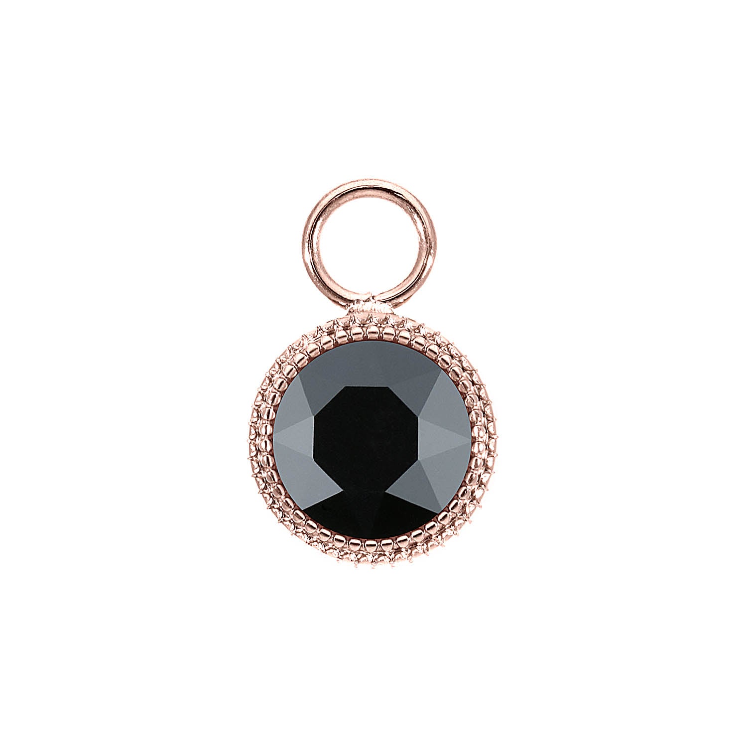 Fabero Charm 0.43" - Rose Gold jet hematite