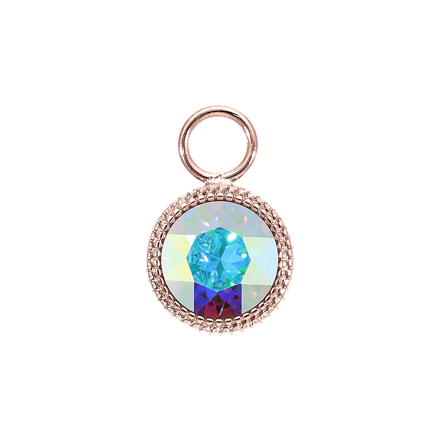Fabero Charm 0.43" - Rose Gold crystal aurora boreale