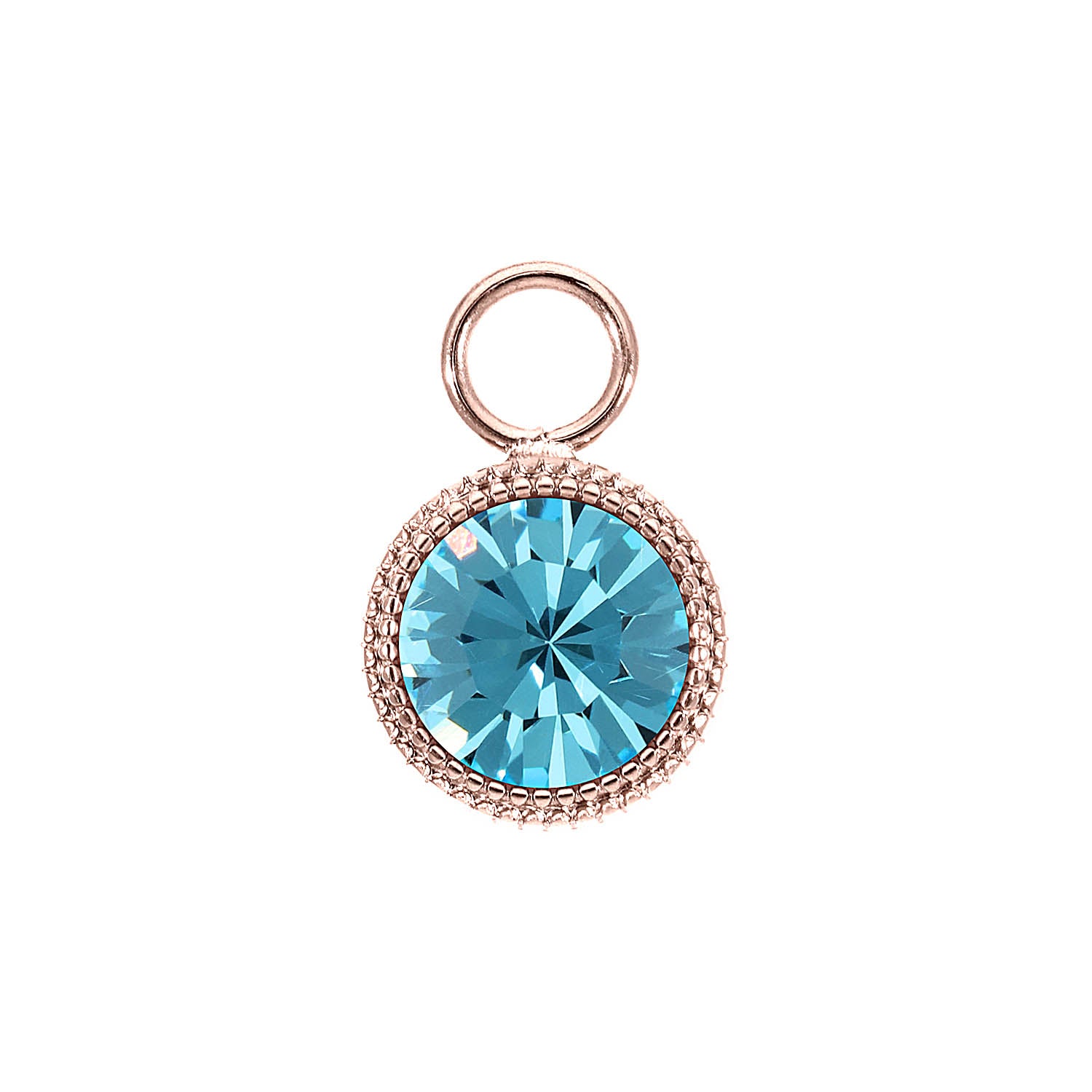 Fabero Charm 0.43" - Rose Gold aquamarine