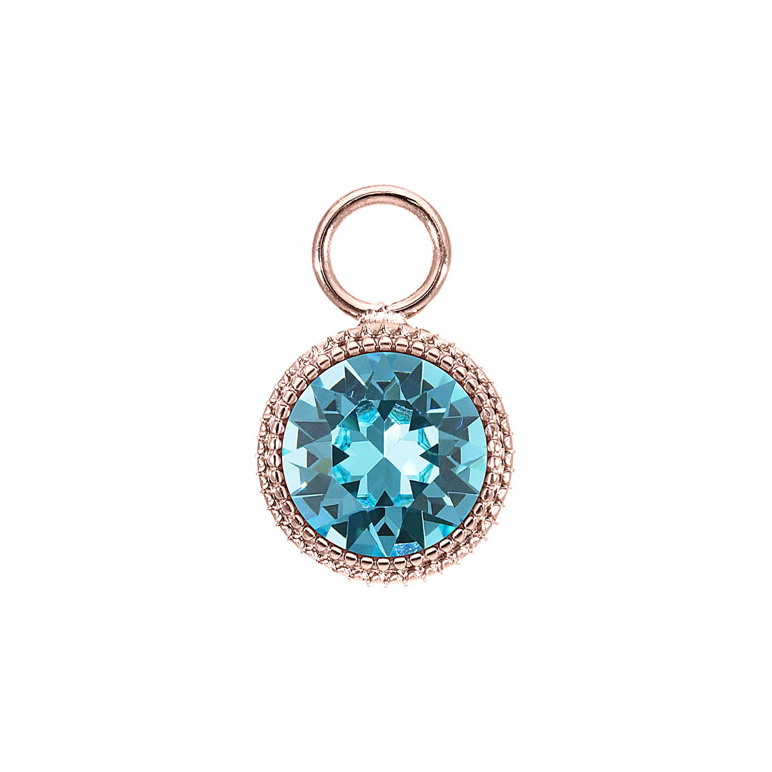 Fabero Charm 0.43" - Rose Gold Light Turquoise
