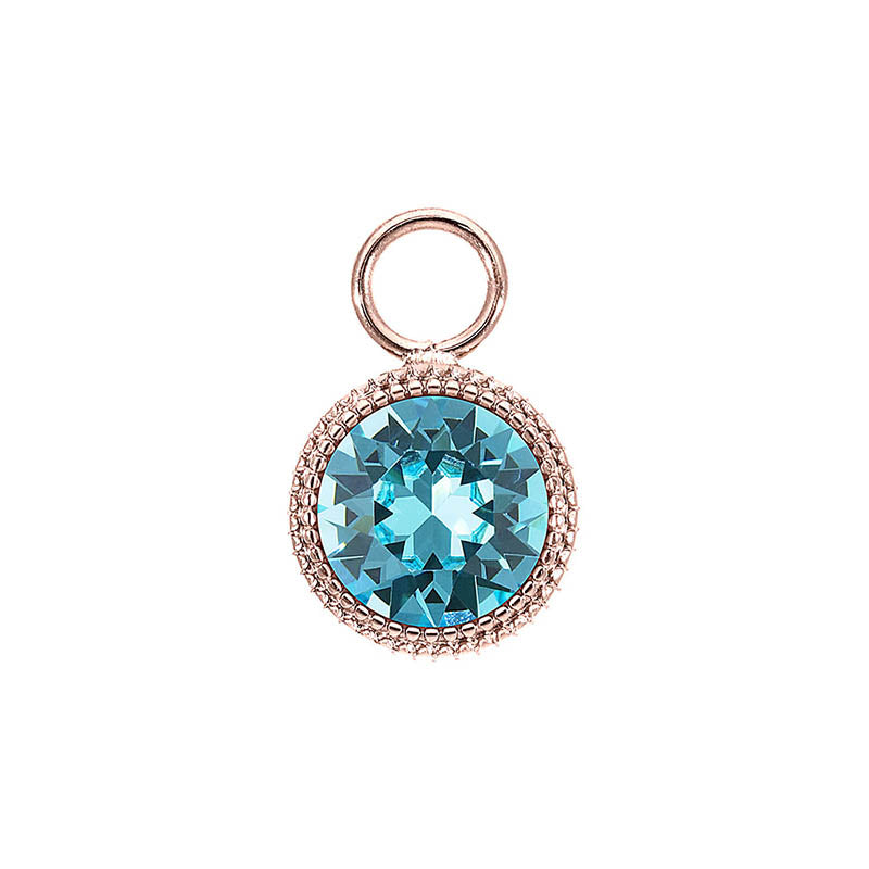 Fabero Charm 0.43" - Rose Gold Light Turquoise