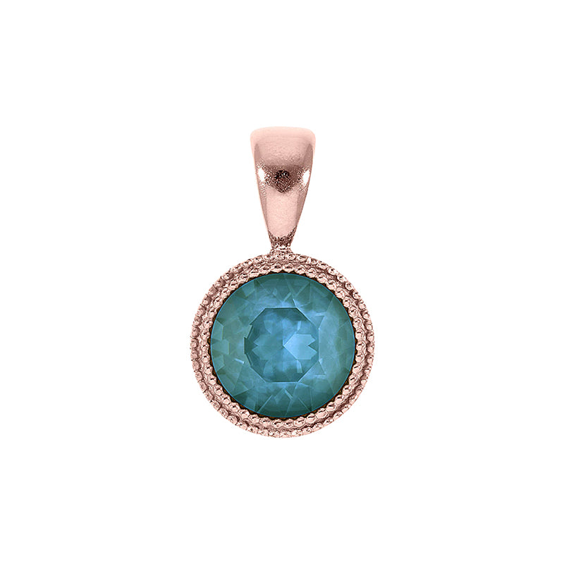 Fabero Pendant 0.43" - Rose Gold Crystal Pine Green Ignite
