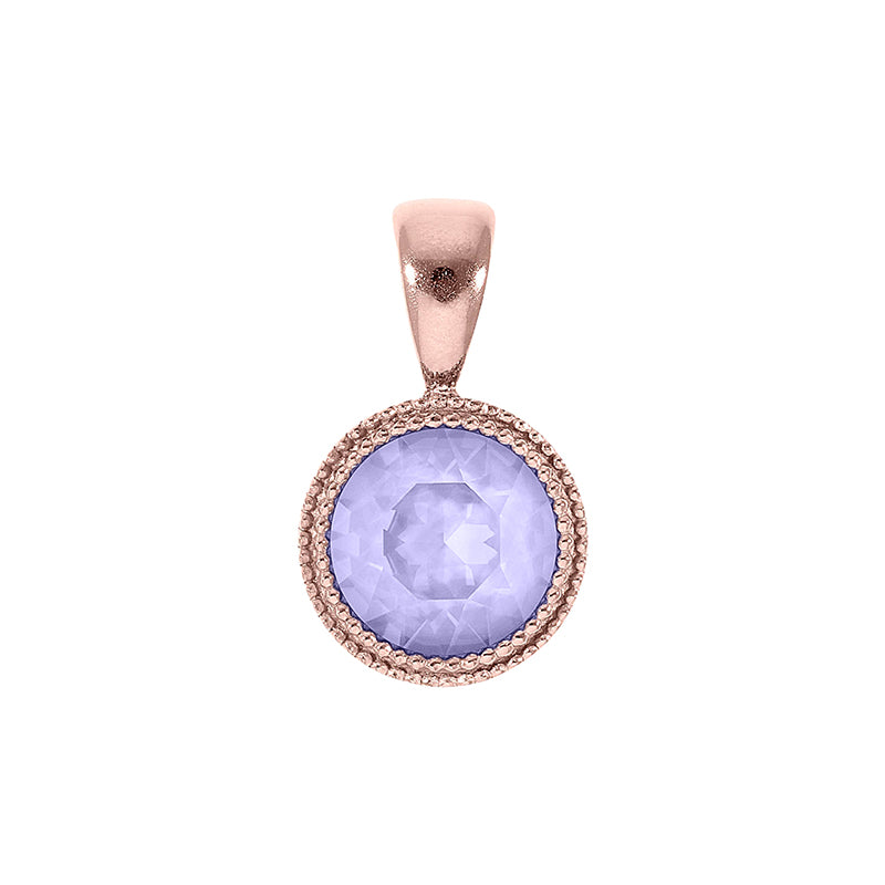 Fabero Pendant 0.43" - Rose Gold Crystal Purple Ignite