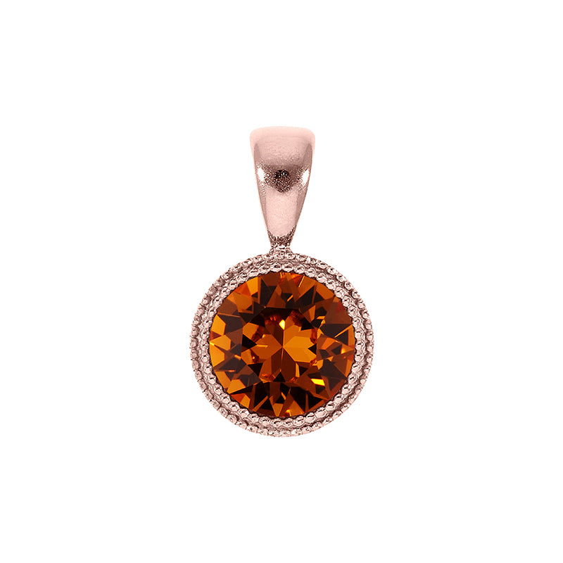 Fabero Pendant 0.43" - Rose Gold Smoked Topaz
