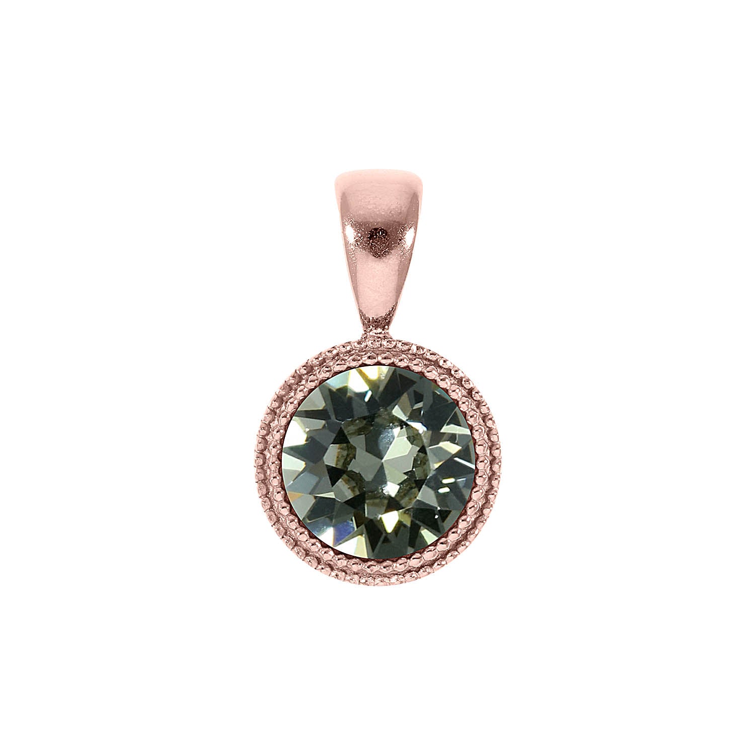 Fabero Pendant 0.43" - Rose Gold black diamond