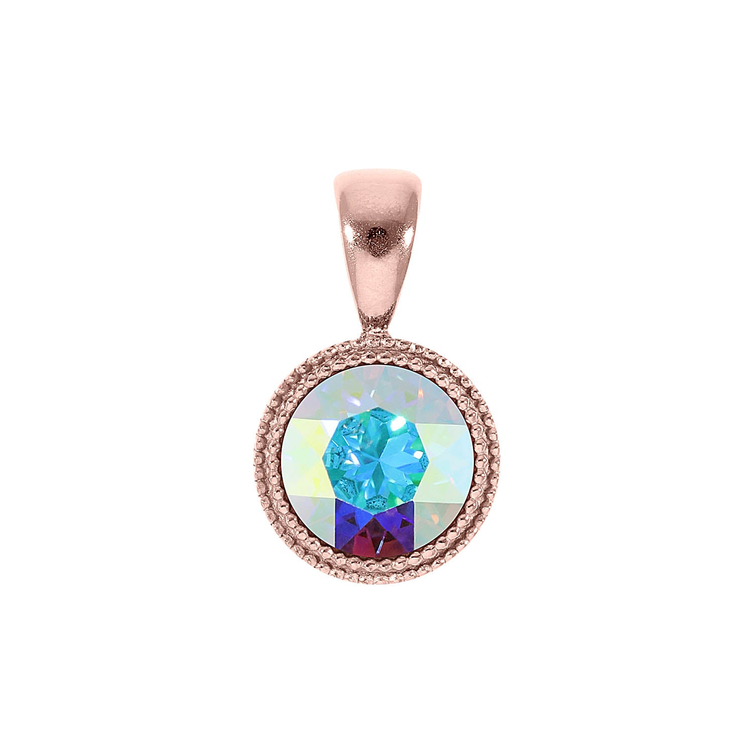 Fabero Pendant 0.43" - Rose Gold crystal aurora boreale