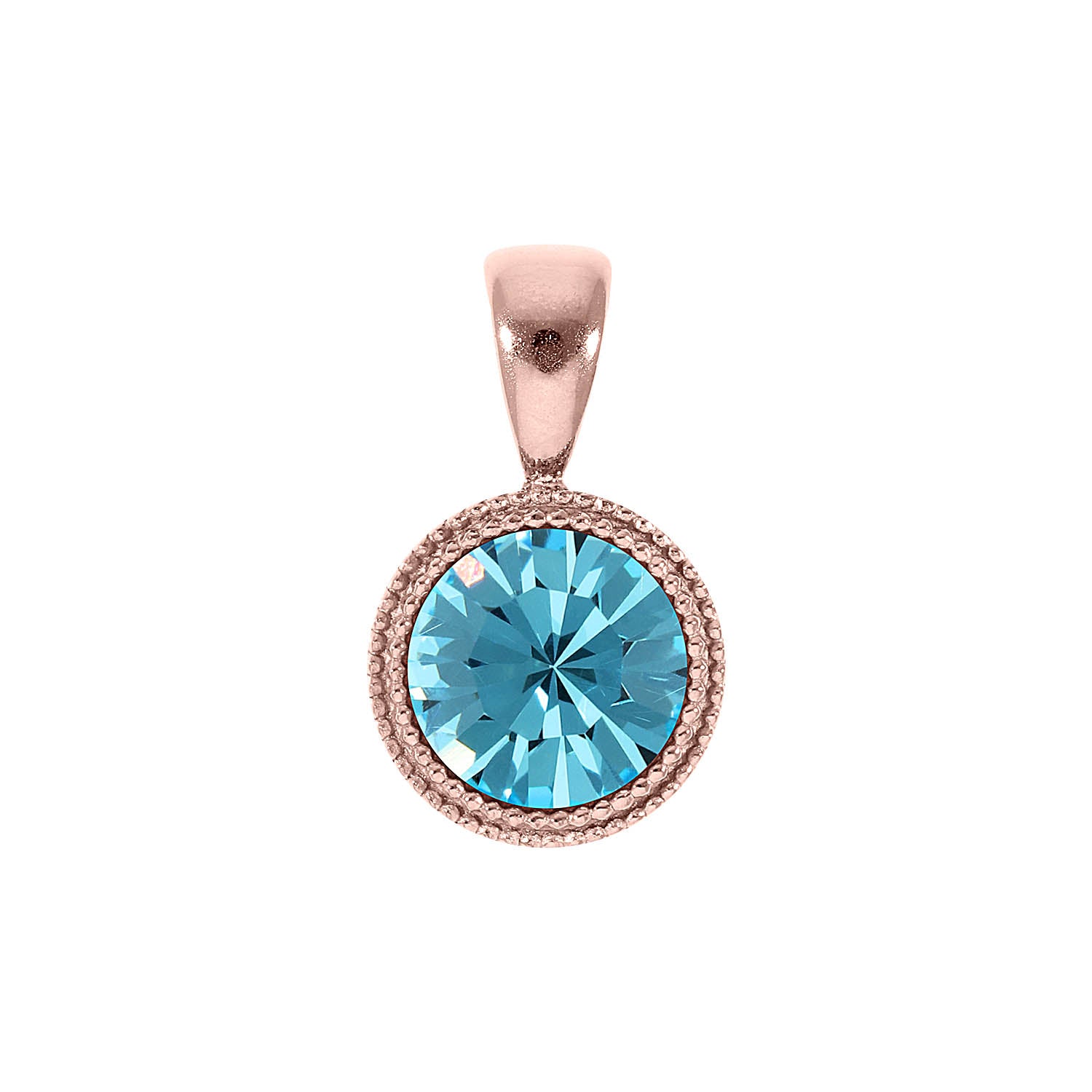 Fabero Pendant 0.43" - Rose Gold aquamarine