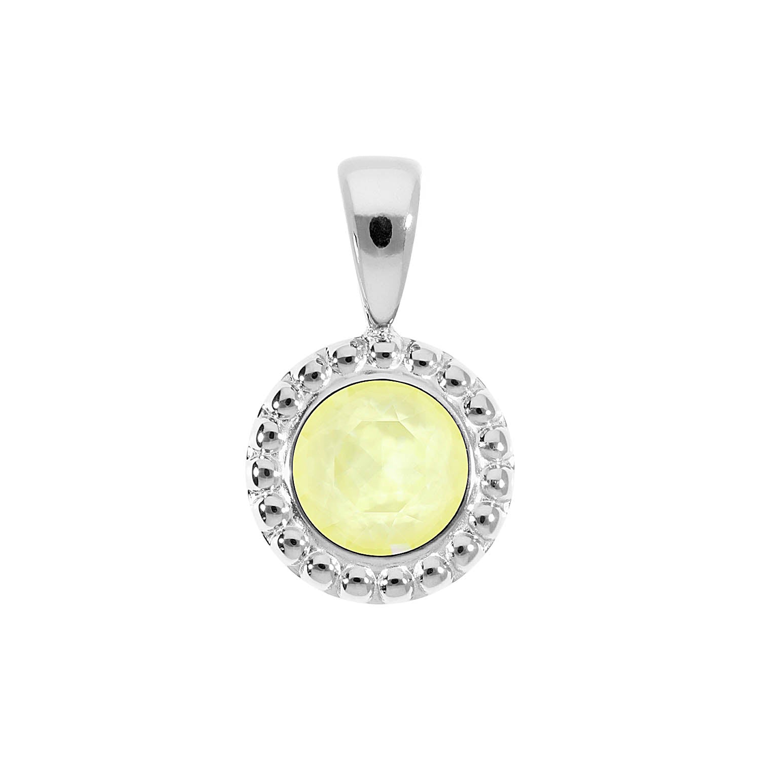 Ghiare Pendant 0.43" - Silver crystal soft yellow ignite