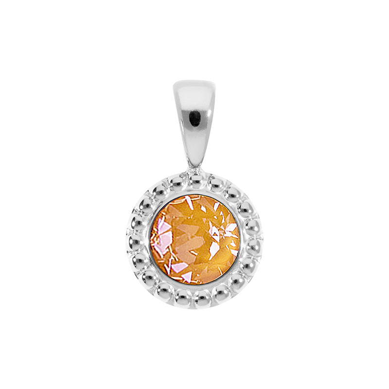 Ghiare Pendant 0.43" - Silver Crystal Mango Ignite
