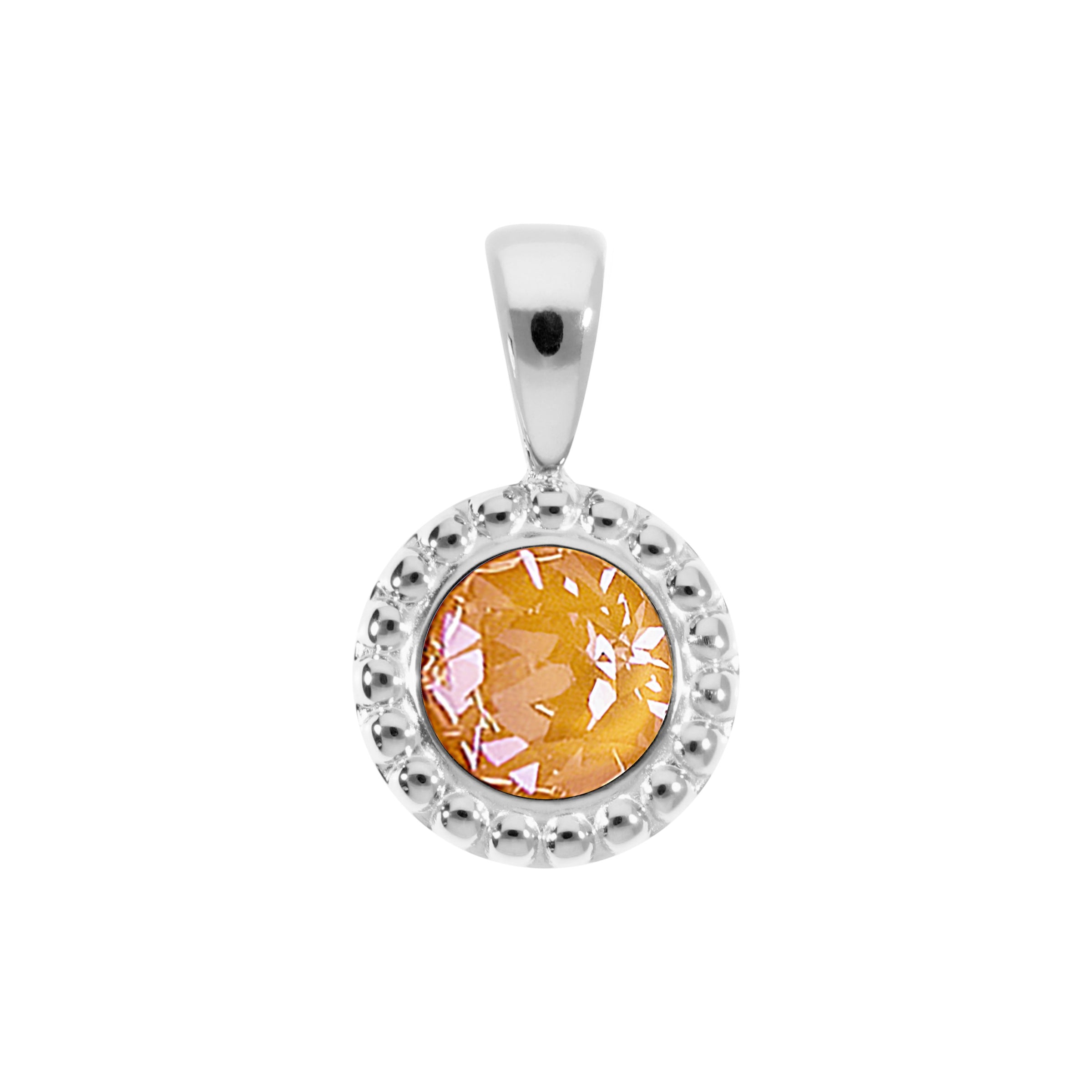 Ghiare Pendant 0.43" - Silver Crystal Mango Ignite