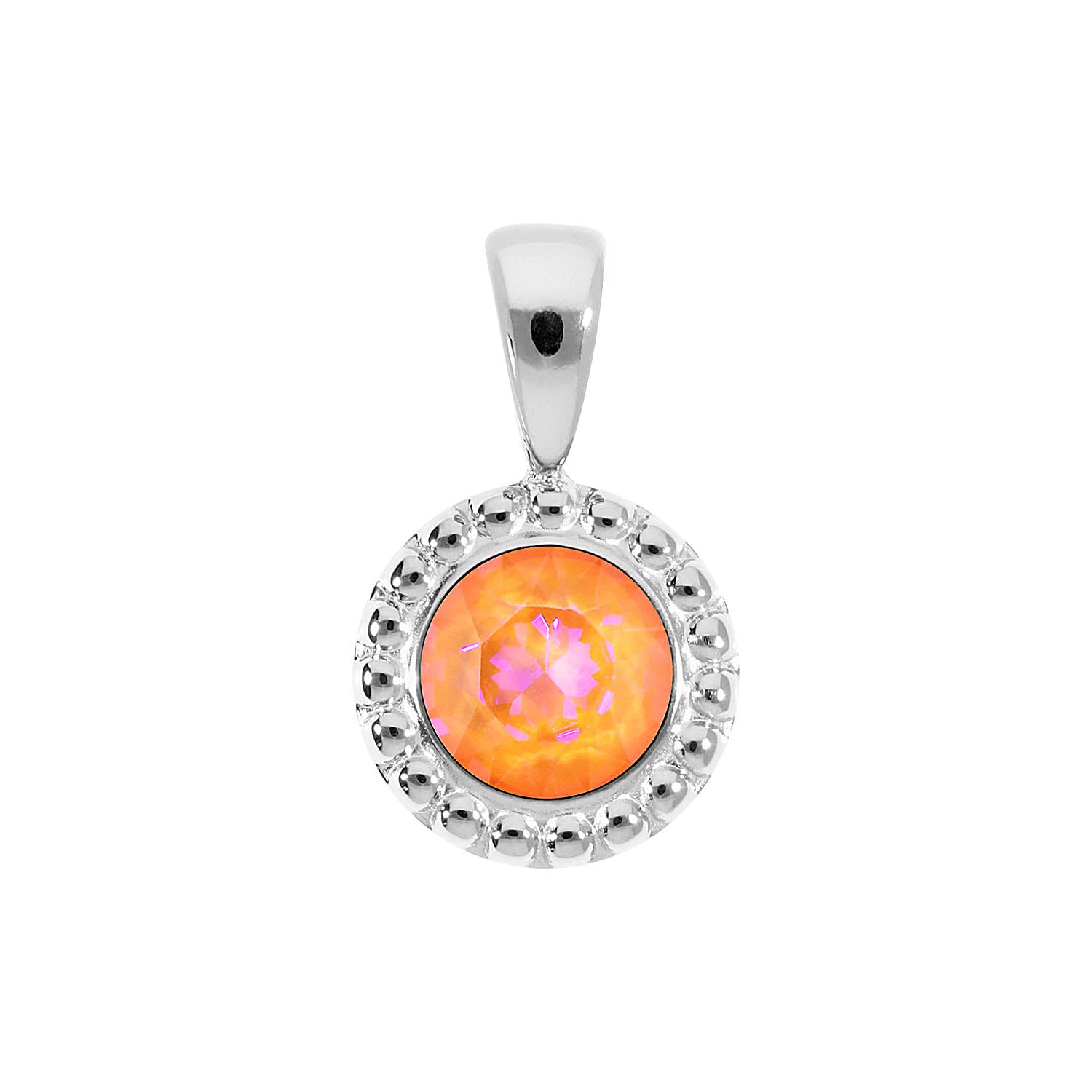 Ghiare Pendant 0.43" - Silver crystal orange glow delite