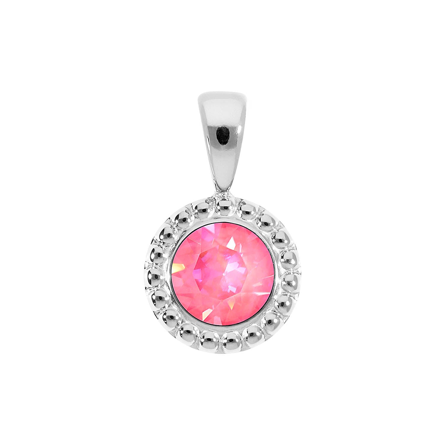 Ghiare Pendant 0.43" - Silver crystal lotus pink delite