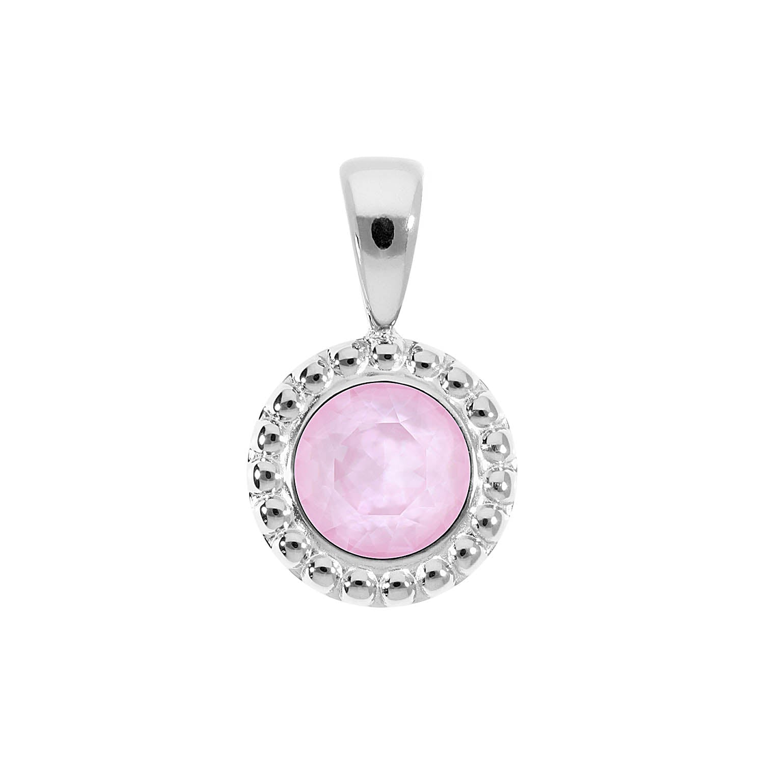 Ghiare Pendant 0.43" - Silver crystal soft rose ignite