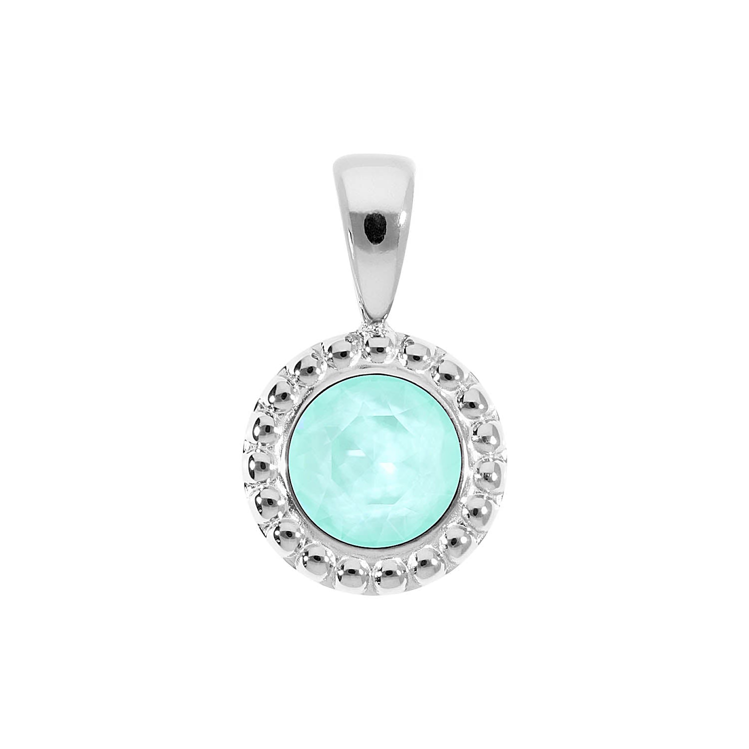 Ghiare Pendant 0.43" - Silver crystal soft mint ignite