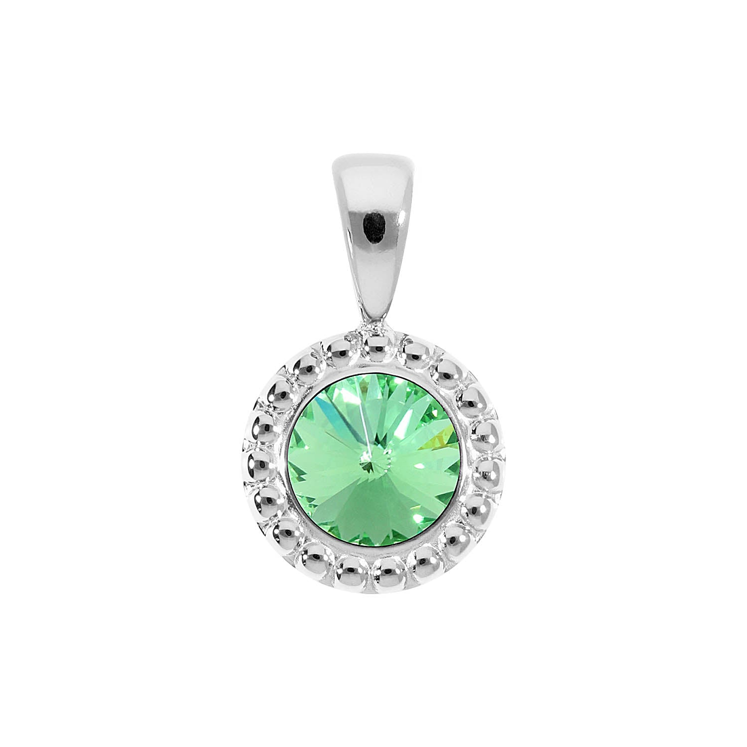 Ghiare Pendant 0.43" - Silver peridot