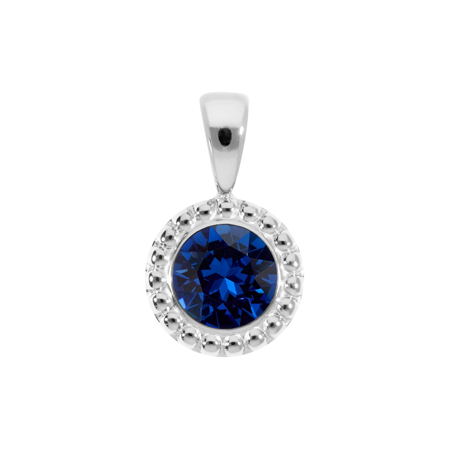 Ghiare Pendant 0.43" - Silver ReCreated Dark Sapphire