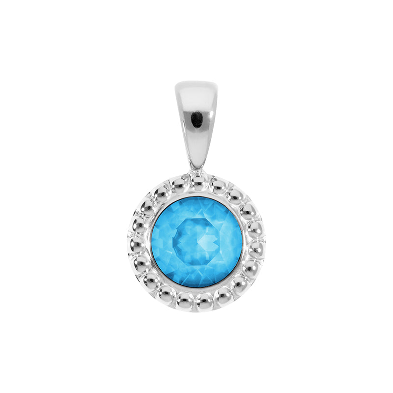 Ghiare Pendant 0.43" - Silver Crystal Electric Blue Ignite