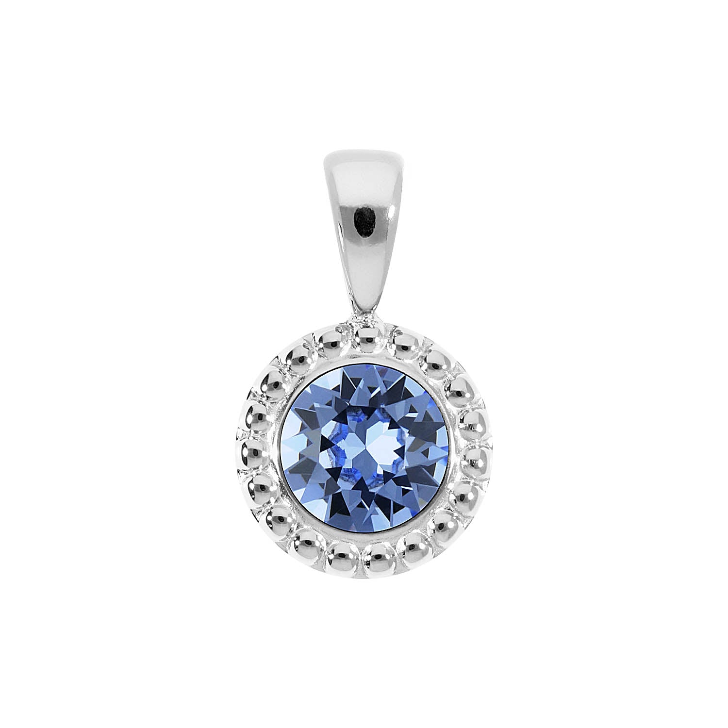 Ghiare Pendant 0.43" - Silver light sapphire