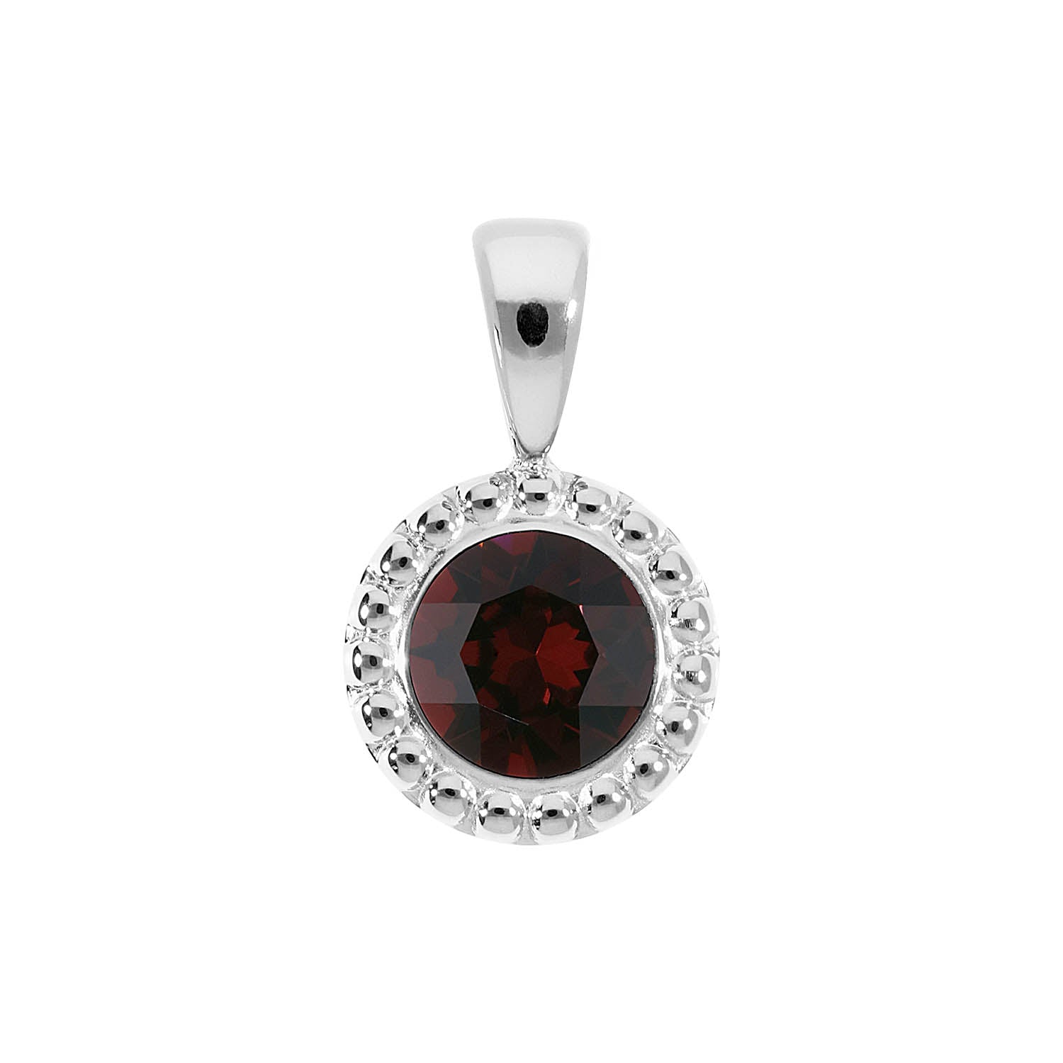 Ghiare Pendant 0.43" - Silver Burgundy