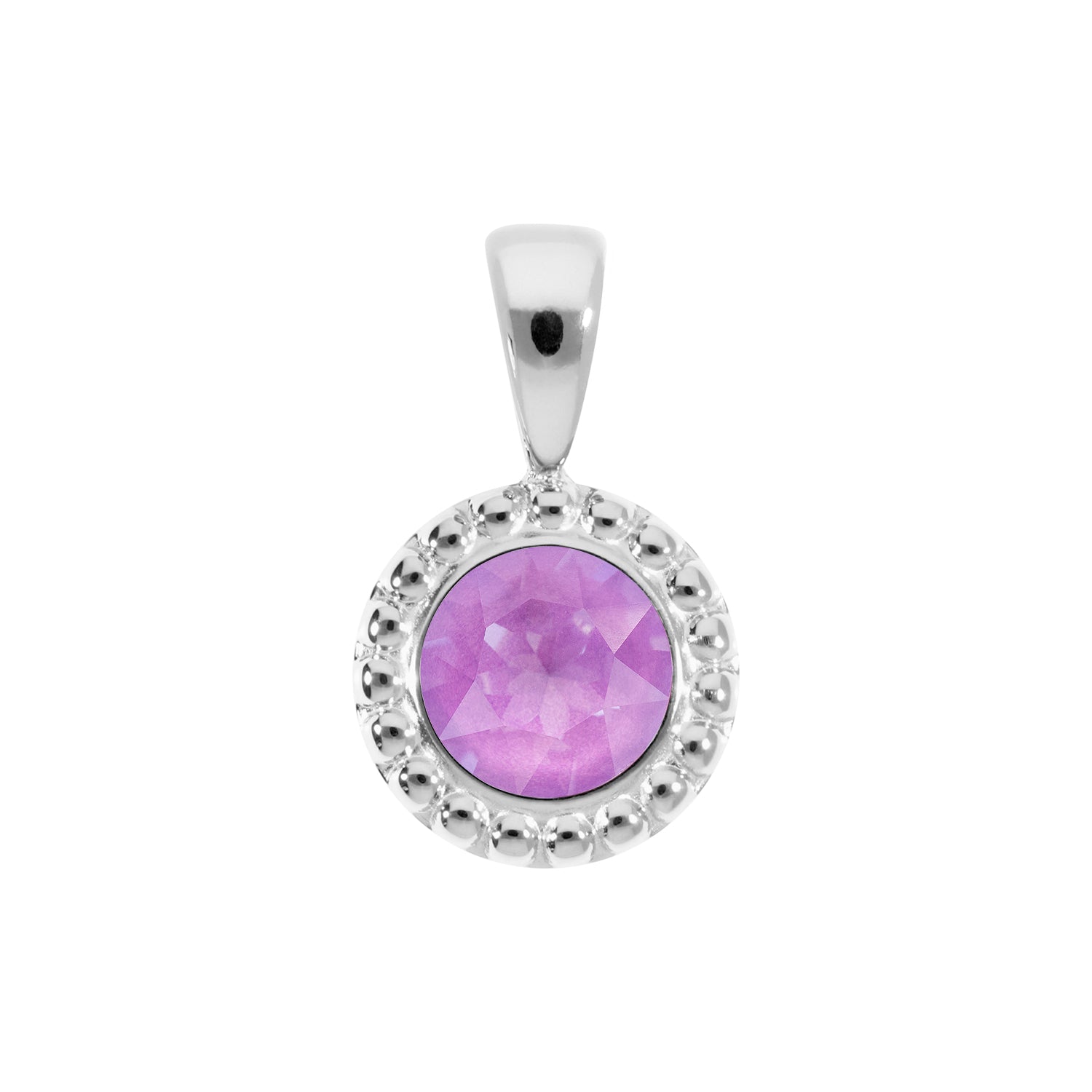 Ghiare Pendant 0.43" - Silver Crystal Electric Violet Ignite