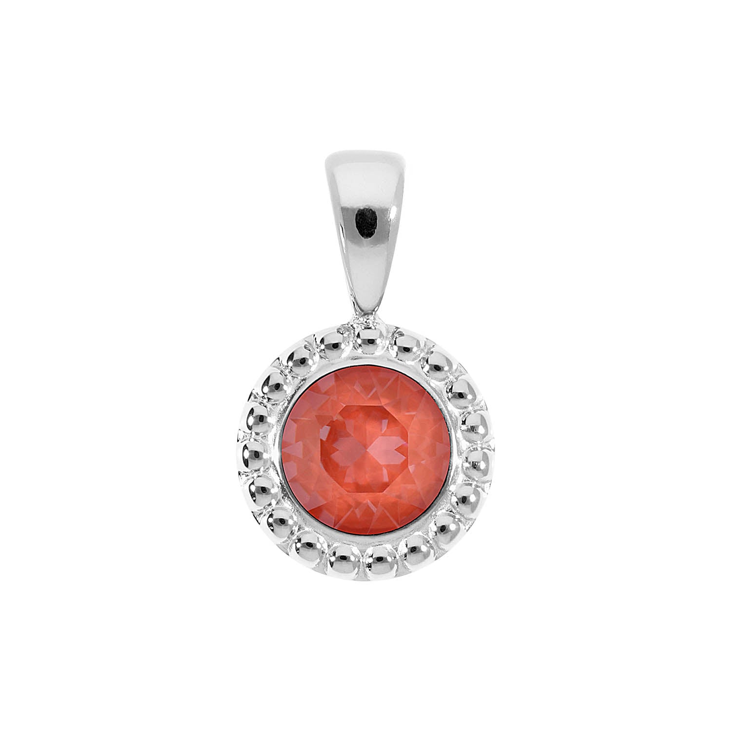 Ghiare Pendant 0.43" - Silver crystal maroon ignite