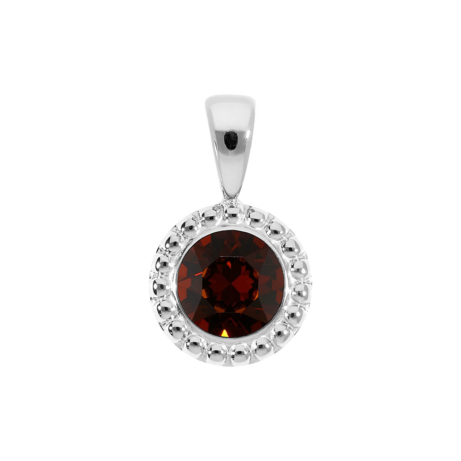 Ghiare Pendant 0.43" - Silver smoked amber