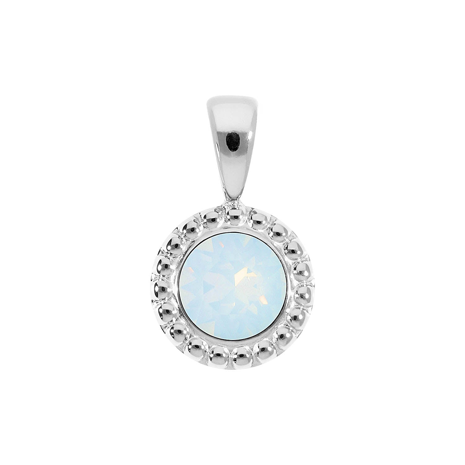Ghiare Pendant 0.43" - Silver white opal