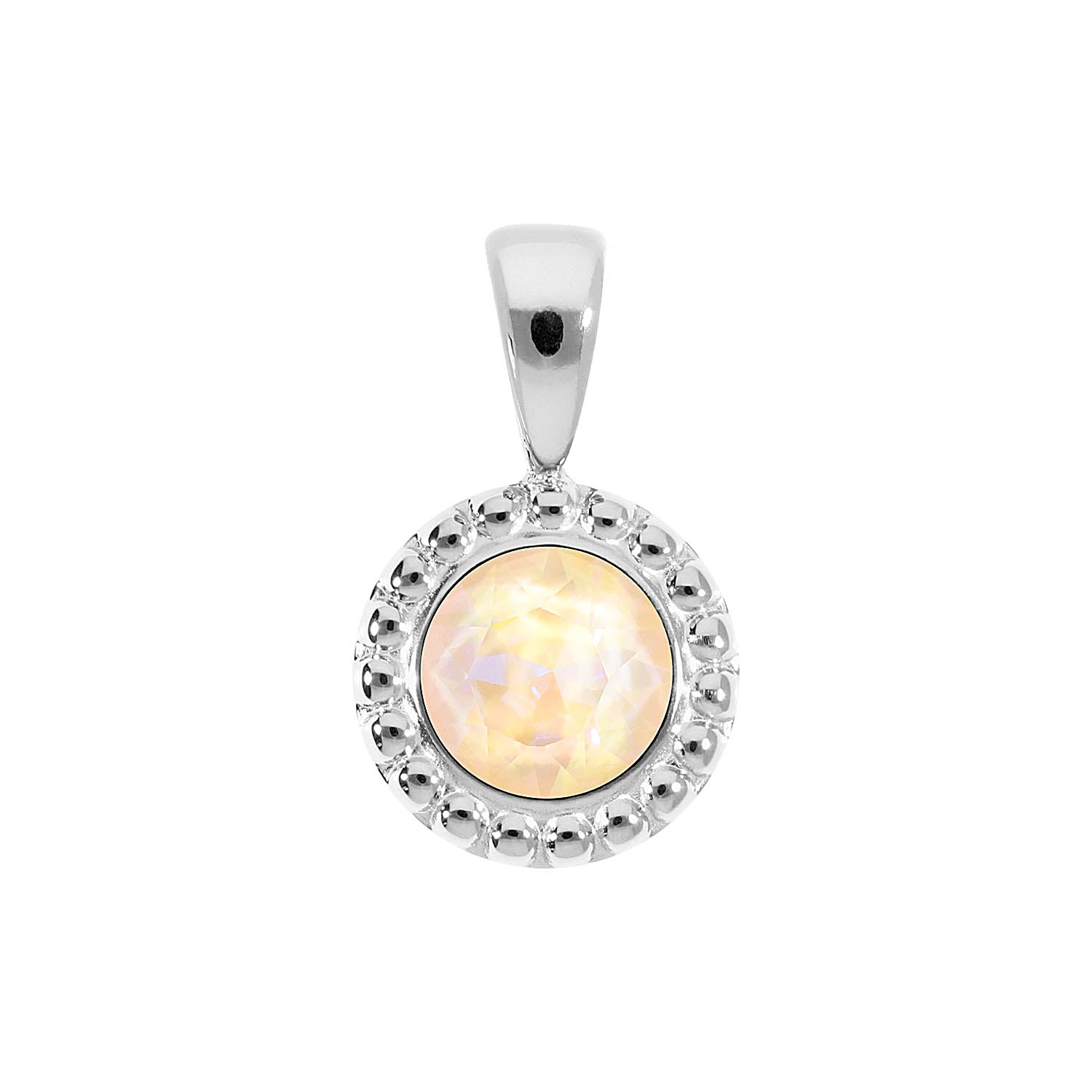 Ghiare Pendant 0.43" - Silver ivory cream delite