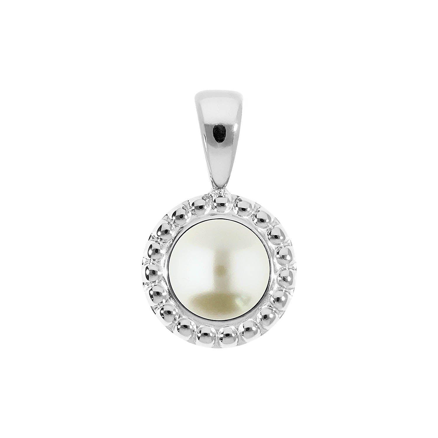 Ghiare Pendant 0.43" - Silver cream pearl