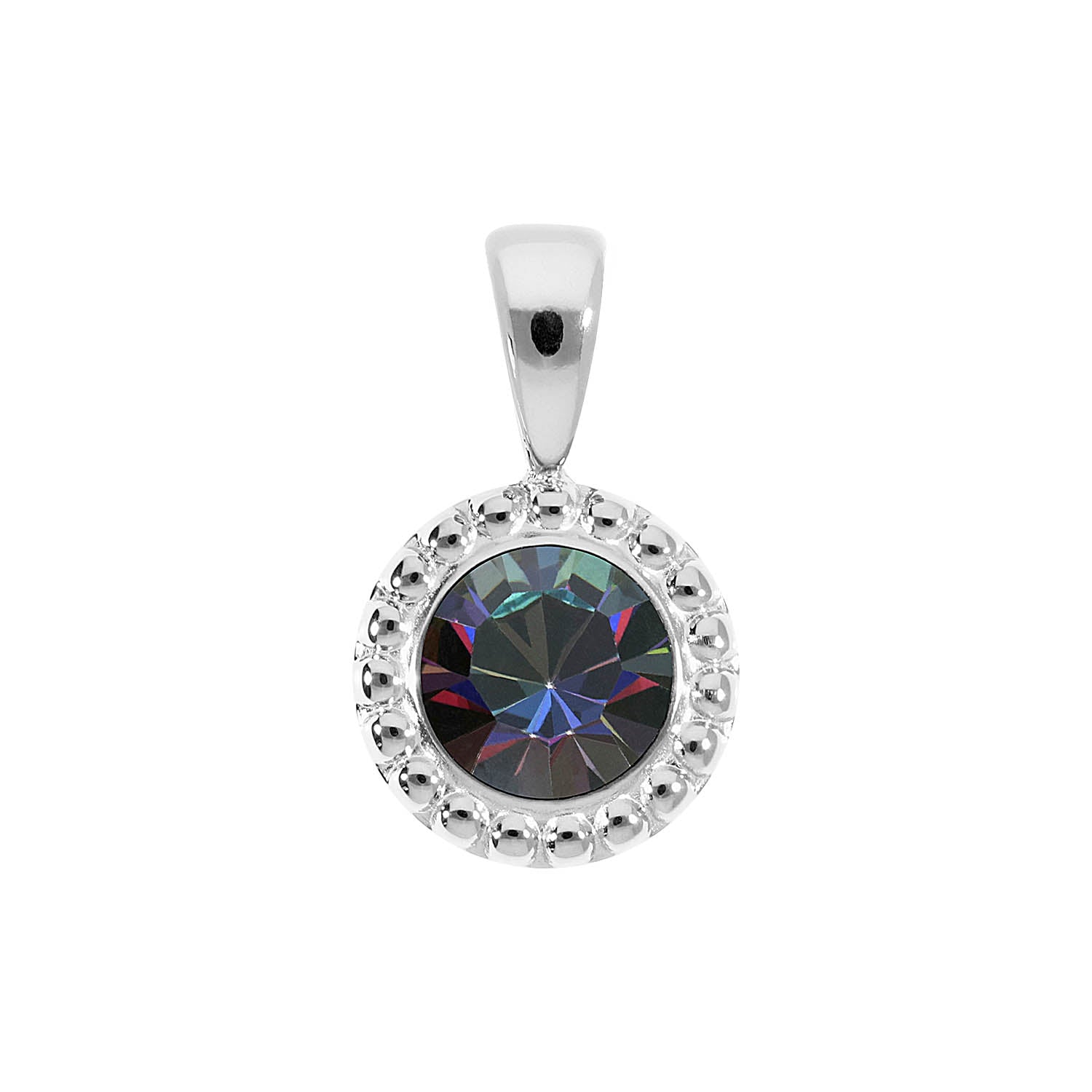 Ghiare Pendant 0.43" - Silver Crystal Vitrail Medium