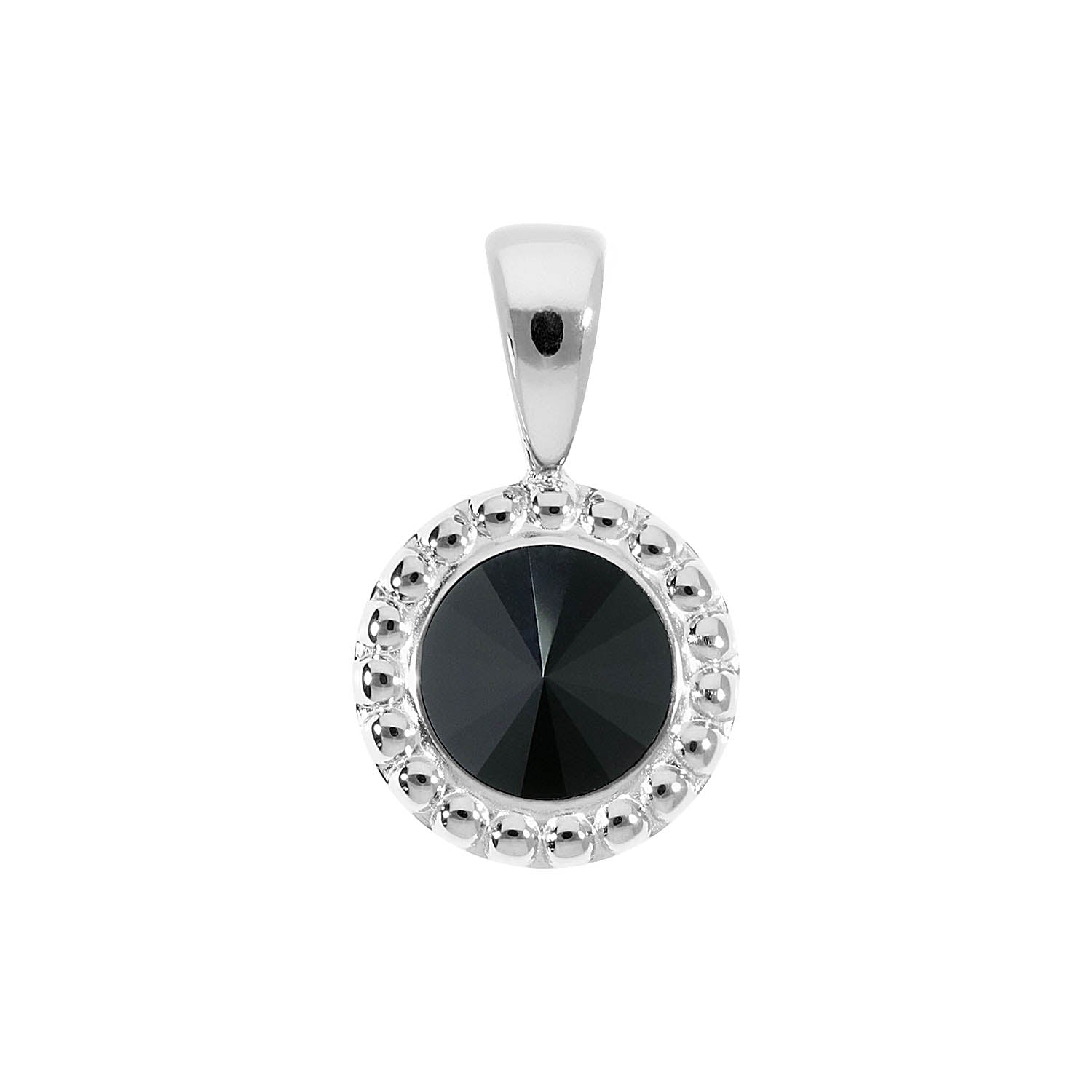 Ghiare Pendant 0.43" - Silver jet hematite