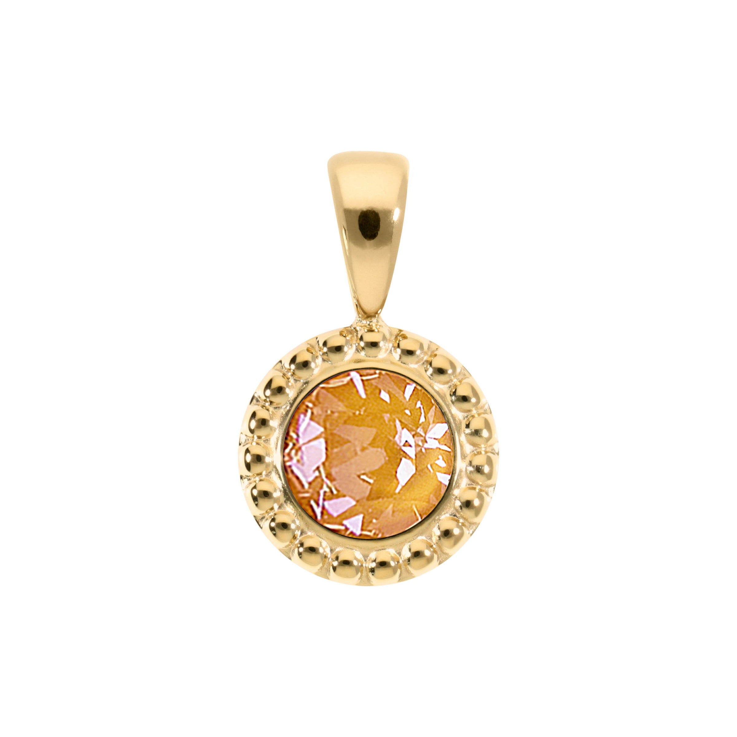 Ghiare Pendant 0.43" - Gold Crystal Mango Ignite