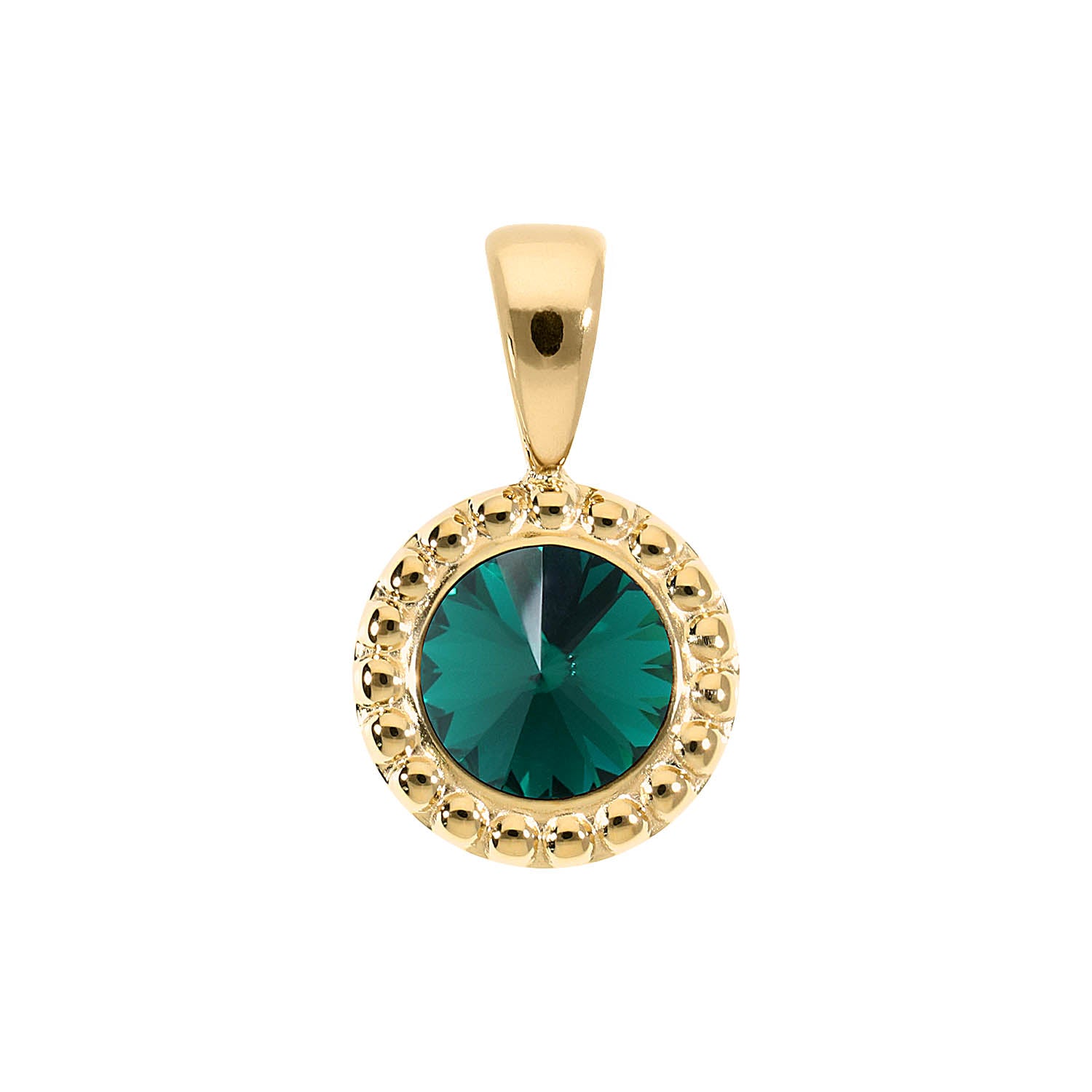 Ghiare Pendant 0.43" - Gold emerald