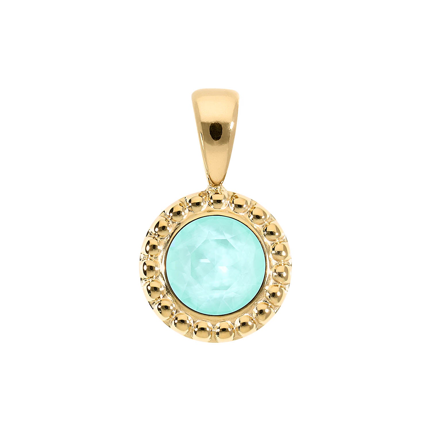 Ghiare Pendant 0.43" - Gold crystal soft mint ignite