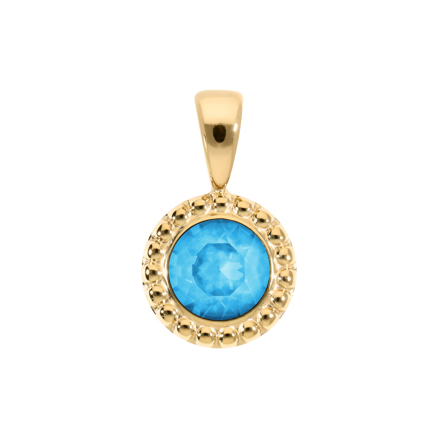 Ghiare Pendant 0.43" - Gold Crystal Electric Blue Ignite