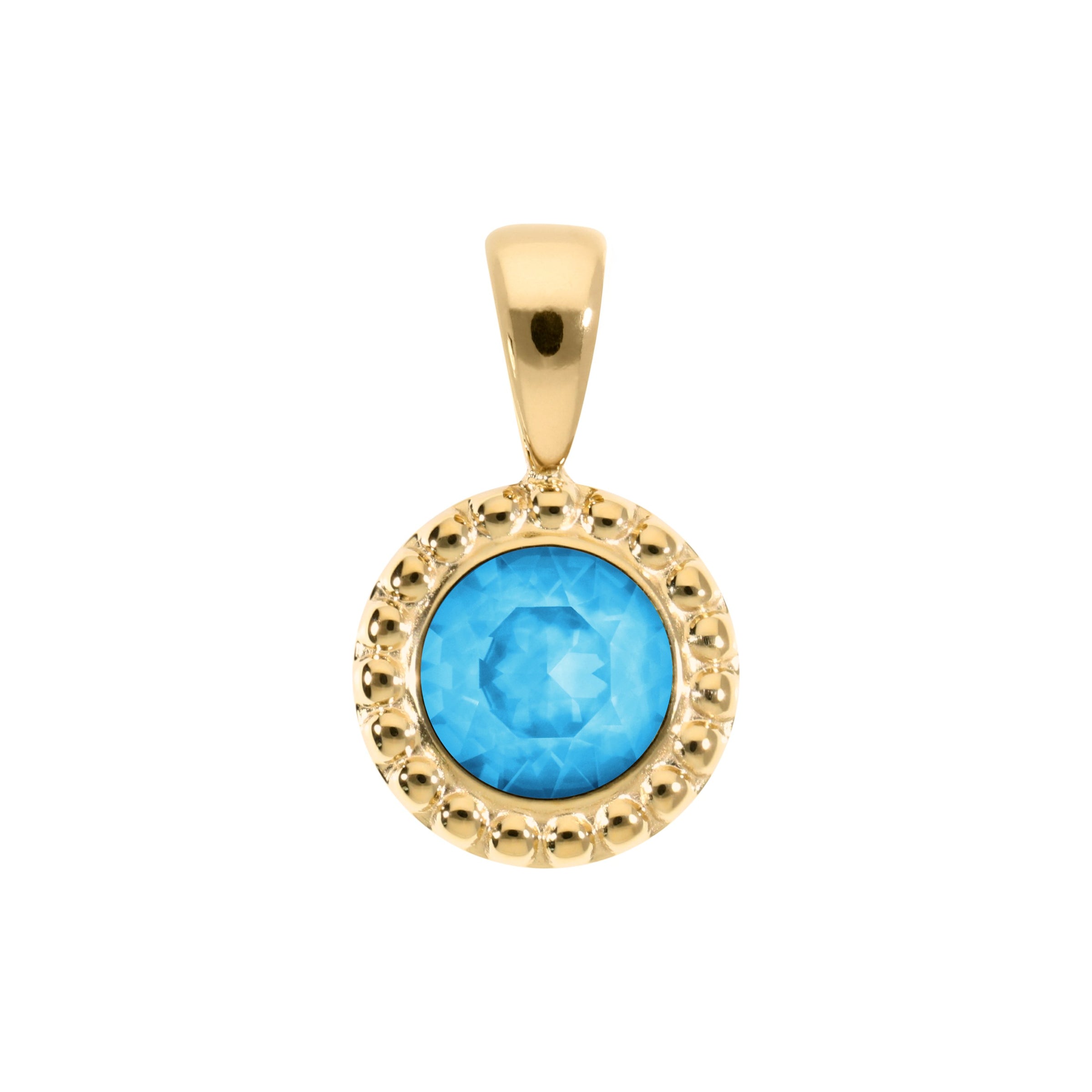 Ghiare Pendant 0.43" - Gold Crystal Electric Blue Ignite