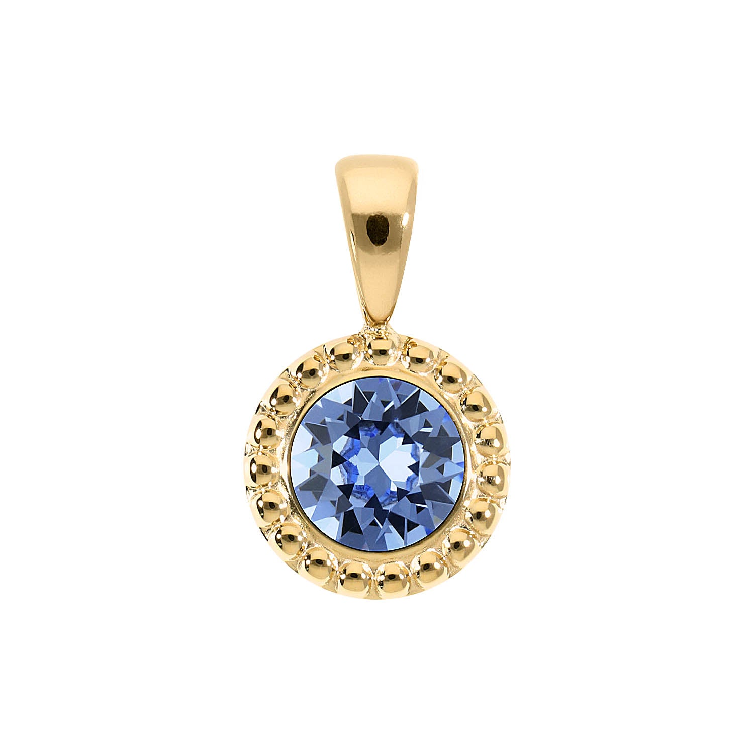 Ghiare Pendant 0.43" - Gold light sapphire