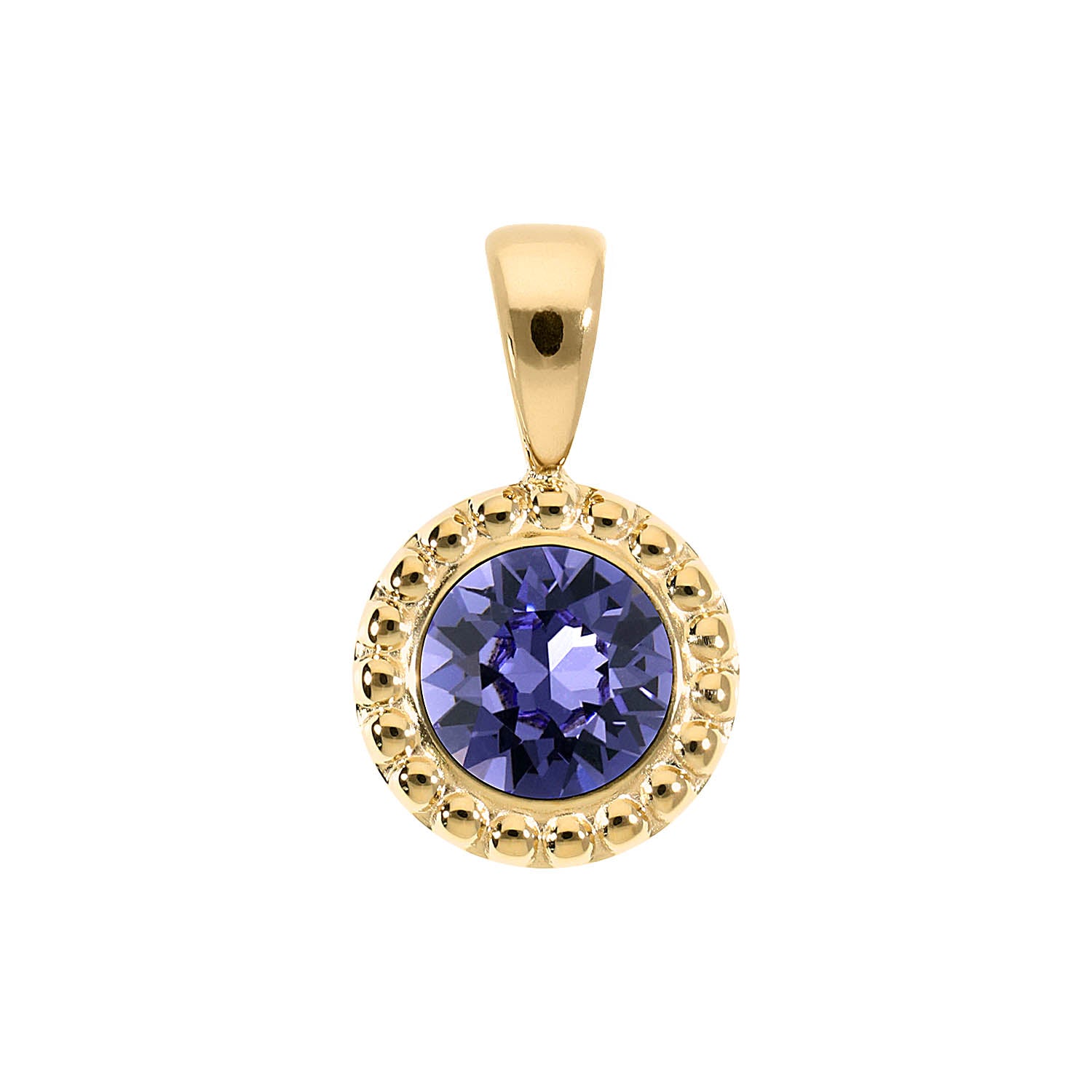 Ghiare Pendant 0.43" - Gold tanzanite