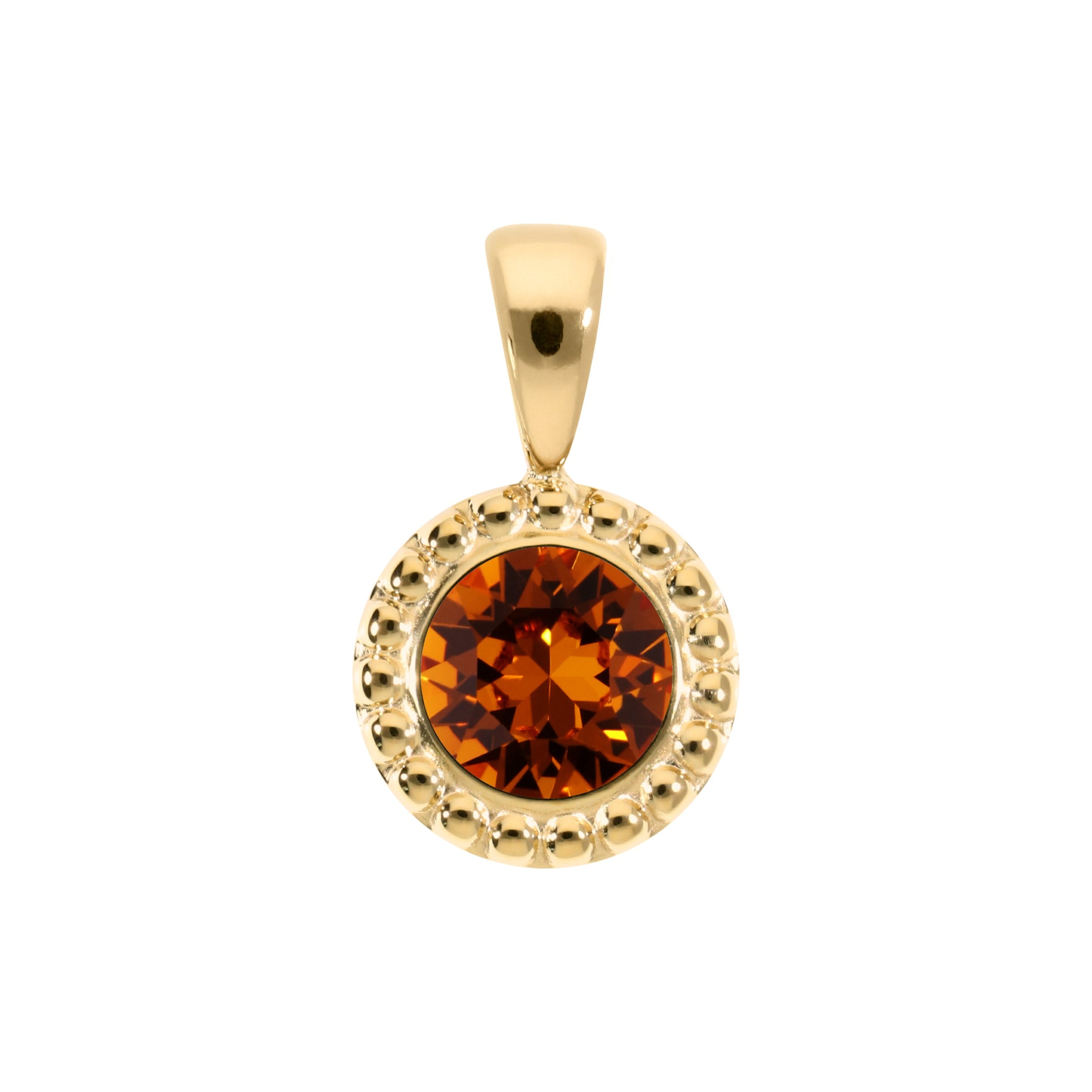 Ghiare Pendant 0.43" - Gold Smoked Topaz