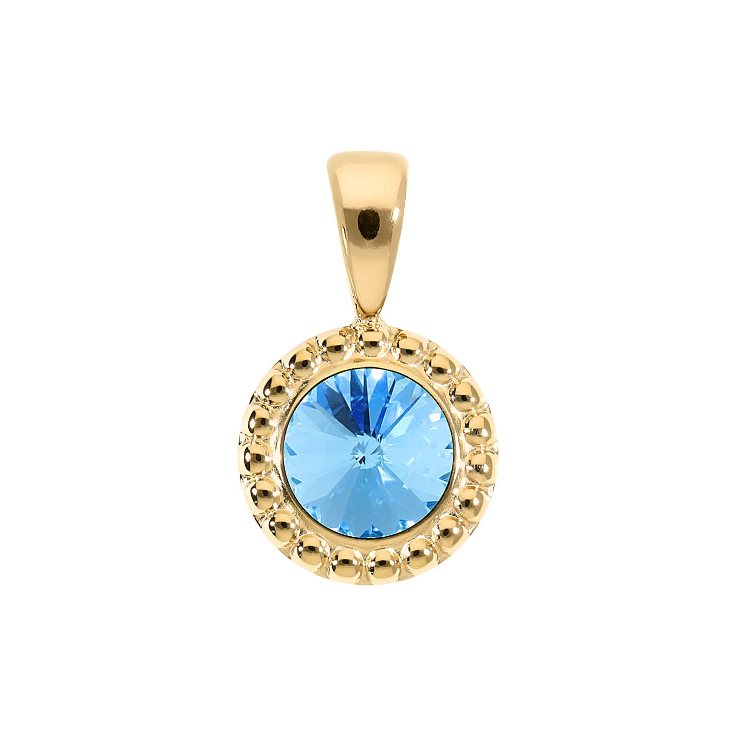 Ghiare Pendant 0.43" - Gold aquamarine