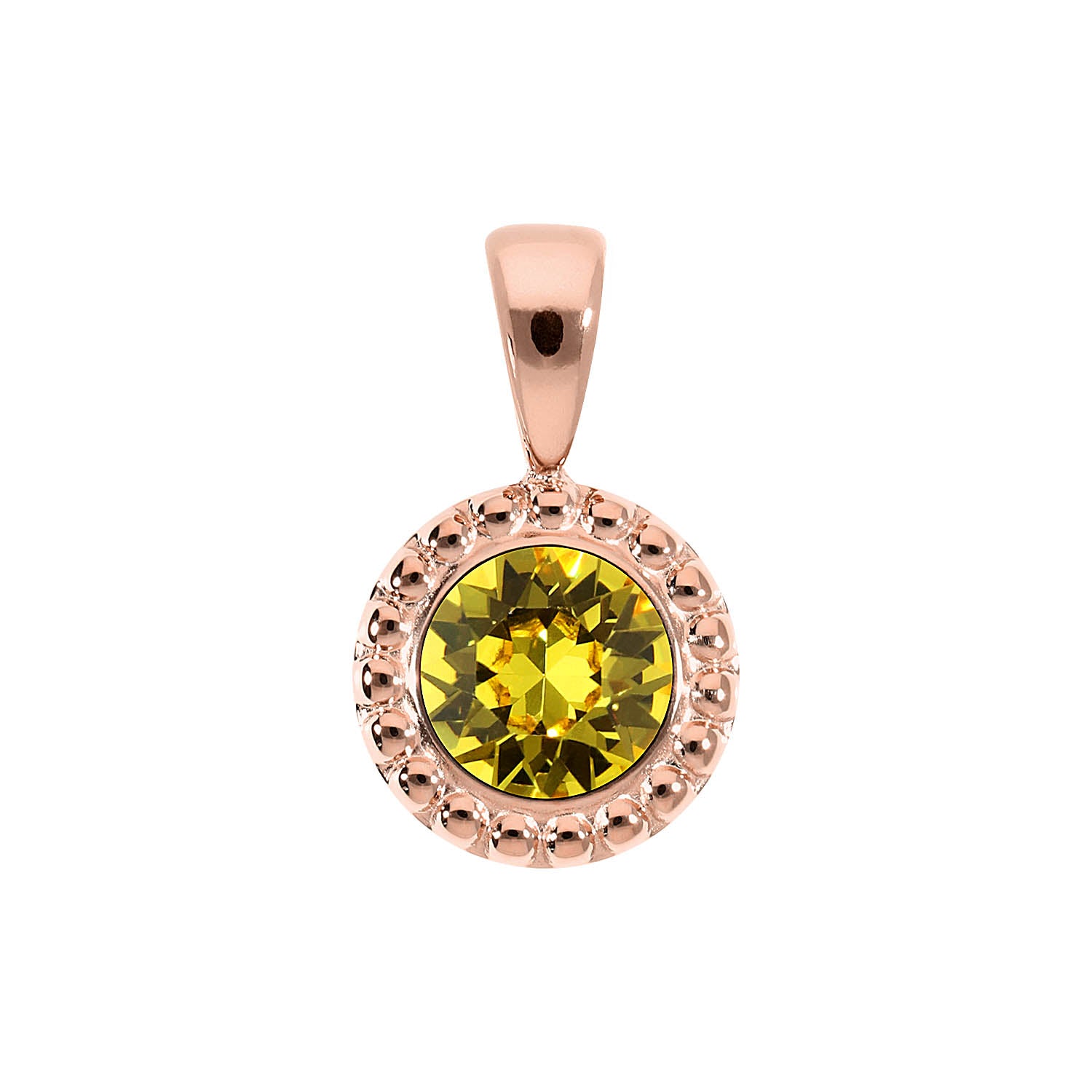 Ghiare Pendant 0.43" - Rose Gold light topaz